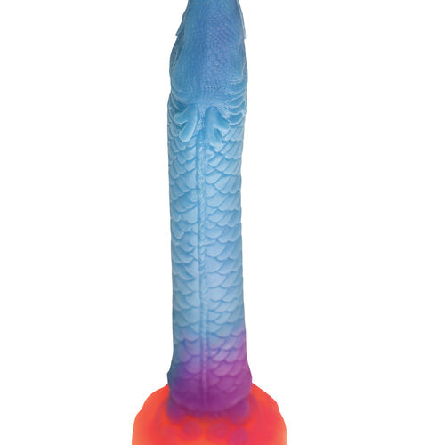 CREATURE COCKS MAKARA GLOW IN THE DARK SILICONE SNAKE DILDO - XRAH149