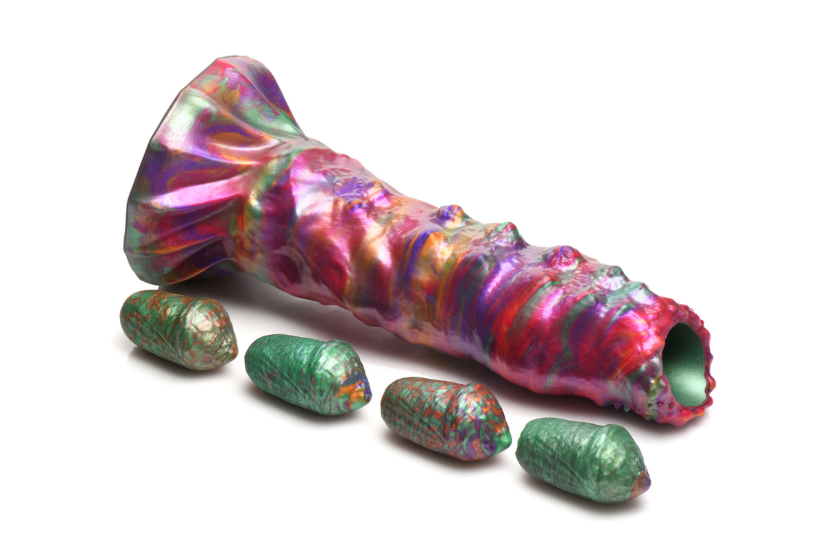 CREATURE COCKS LARVA SILICONE OVIPOSITOR DILDO W/ EGGS - XRAH195