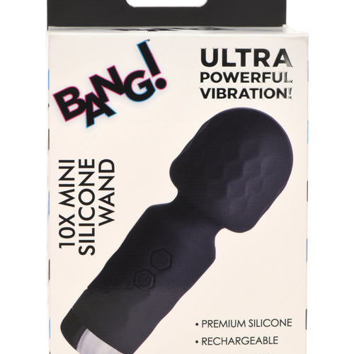 BANG! 10X MINI SILICONE WAND BLACK - XRAH205BLK