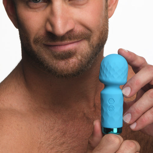 BANG! 10X MINI SILICONE WAND BLUE - XRAH205BLU