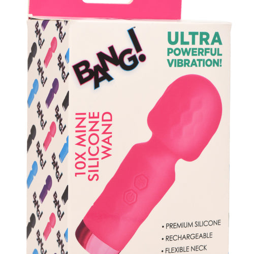 BANG! 10X MINI SILICONE WAND PINK - XRAH205PNK