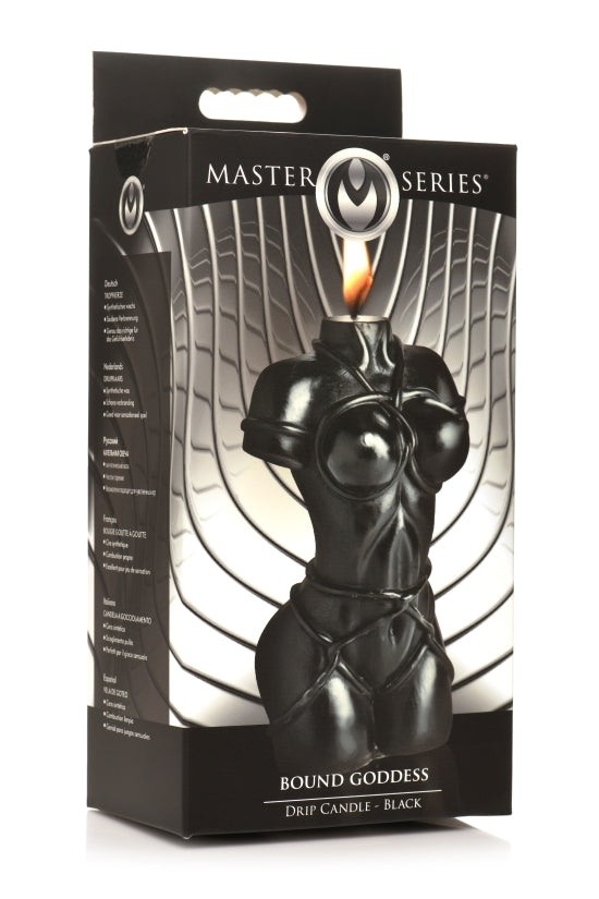 MASTER SERIES BOUND GODDESS DRIP CANDLE BLACK - XRAH280BLK
