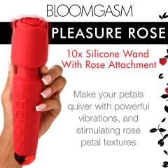 BLOOMGASM PLEASURE ROSE WAND 10X W/ ROSE ATTACHMENT - XRAH318