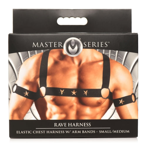 MASTER SERIES ELASTIC CHEST HARNESS W/ ARM BANDS S/M - XRAH332SM