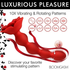 BLOOMGASM ROSE TWIRL VIBRATING & ROTATING 10X ANAL BEADS - XRAH341