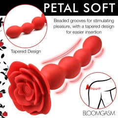 BLOOMGASM ROSE TWIRL VIBRATING & ROTATING 10X ANAL BEADS - XRAH341