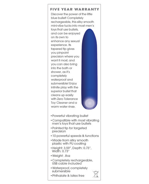 ZERO TOLERANCE BLUE RECHARGEABLE BULLET - ENZERS30222
