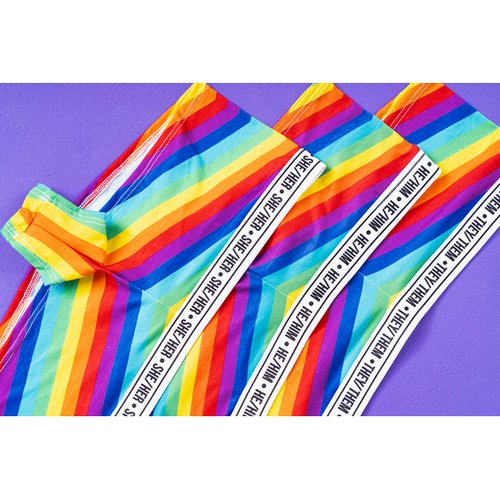 Be who you want to be with this sexy rainbow print cheeky boyshort with elastic waistband.