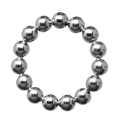 MASTER SERIES STAINLESS STEEL BEADED COCK RING 1.75IN - XRAD128SM