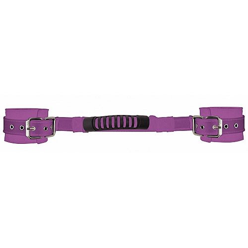 ADJUSTABLE LEATHER HANDCUFFS PURPLE - SHTOU139PUR