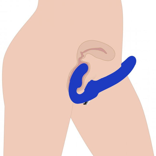STRAP U REVOLVER STRAPLESS STRAP ON DILDO BLUE - XRAE170