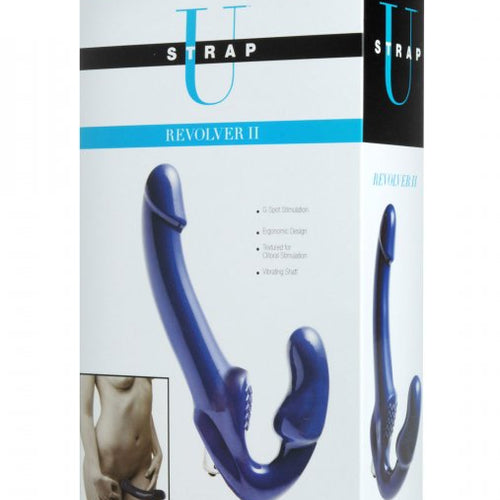 STRAP U REVOLVER STRAPLESS STRAP ON DILDO BLUE - XRAE170