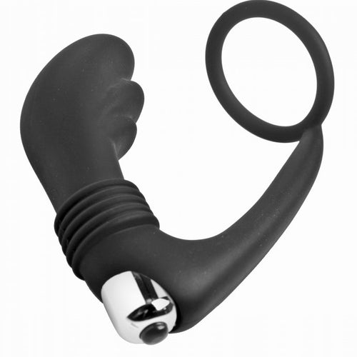 MASTER SERIES PROSTATIC PLAY NOVA PROSTATE MASSAGER & COCK RING - XRAE425