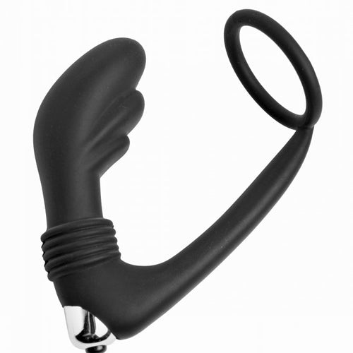 MASTER SERIES PROSTATIC PLAY NOVA PROSTATE MASSAGER & COCK RING - XRAE425