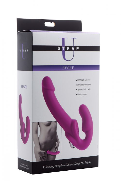 STRAP U VIBRATING STRAPLESS SILICONE STRAP ON DILDO - XRAE826