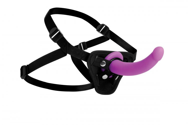 STRAP U NAVIGATOR SILICONE G SPOT DILDO W/ HARNESS - XRAF216