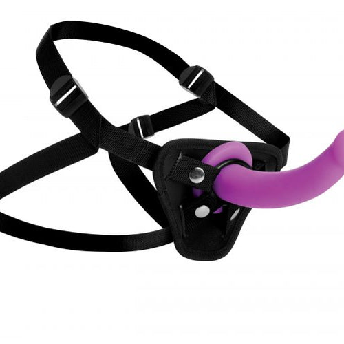 STRAP U NAVIGATOR SILICONE G SPOT DILDO W/ HARNESS - XRAF216