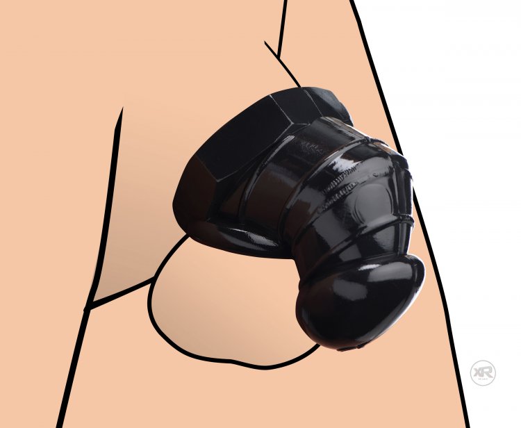 MASTER SERIES DETAINED BLACK RESTRICTIVE CHASTITY CAGE - XRAF255