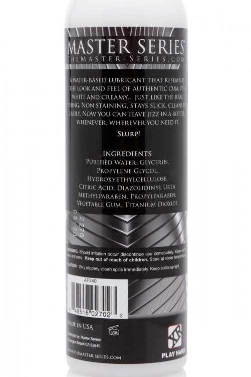 MASTER SERIES JIZZ UNSCENTED WATER-BASED LUBE 8OZ - XRAF340