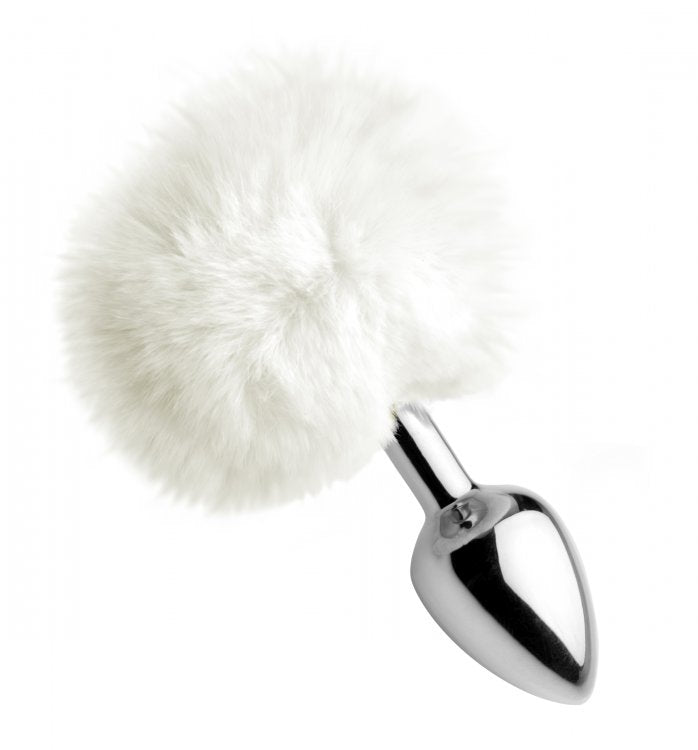 TAILZ WHITE FLUFFY BUNNY TAIL ANAL PLUG - XRAF619