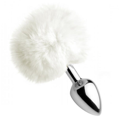 TAILZ WHITE FLUFFY BUNNY TAIL ANAL PLUG - XRAF619