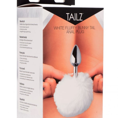 TAILZ WHITE FLUFFY BUNNY TAIL ANAL PLUG - XRAF619