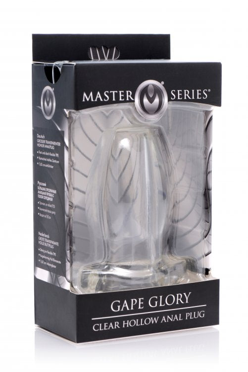 MASTER SERIES GAPE GLORY CLEAR HOLLOW ANAL PLUG - XRAF816LG