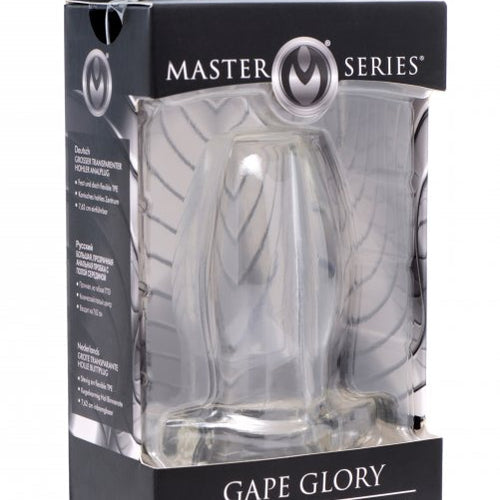 MASTER SERIES GAPE GLORY CLEAR HOLLOW ANAL PLUG - XRAF816LG