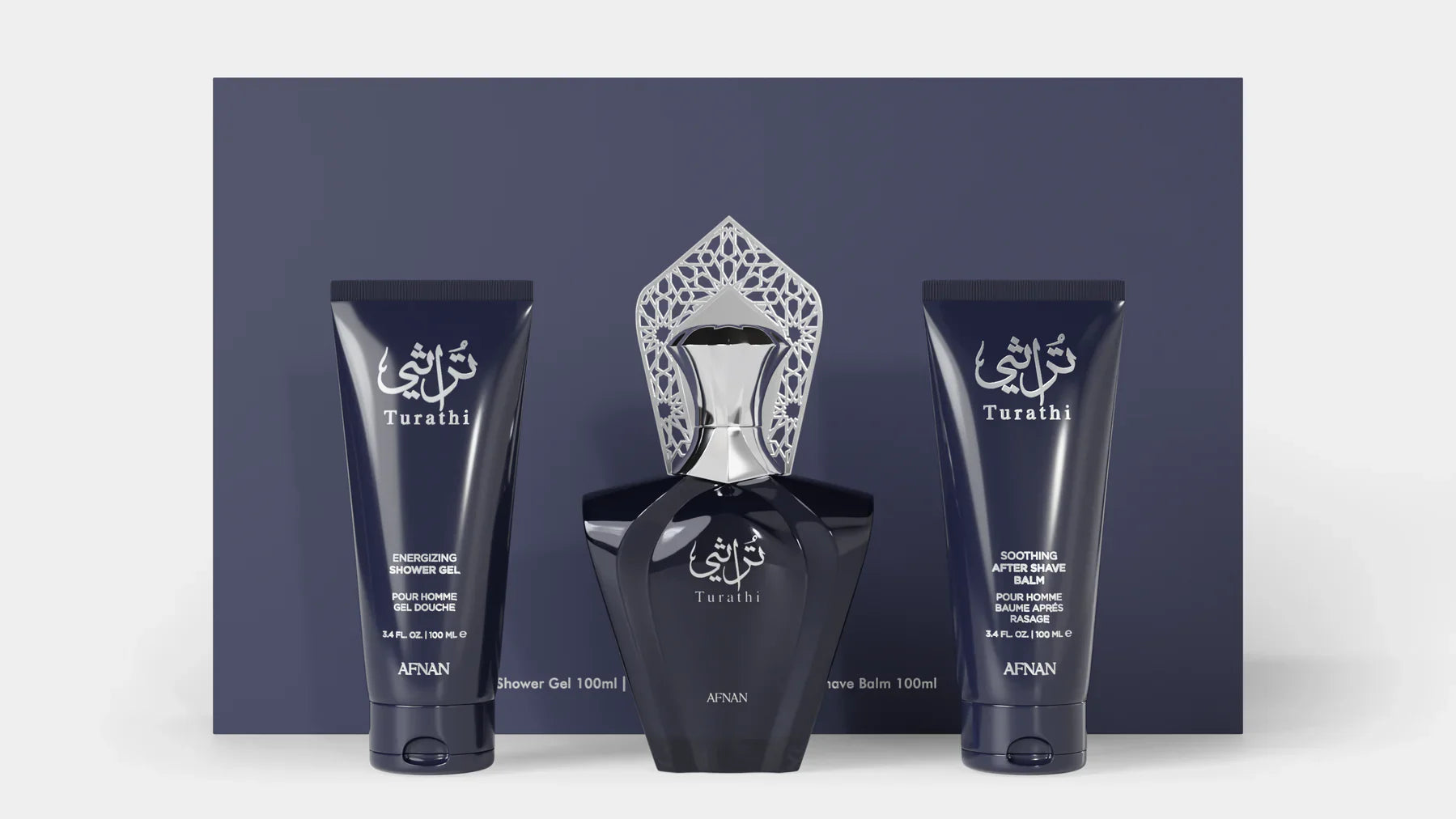 AFNAN TURATHI BLUE 3PC SET, MEN'S GIFT SET, EDP-Pinkfoxxx