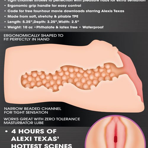 ZERO TOLERANCE ALEXIS TEXAS REALISTIC VAGINA STROKER W/ MOVIE DOWNLOAD - ENZEMS12192