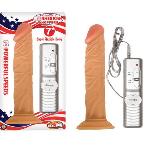 ALL AMERICAN WHOPPER VIBRATING 7IN FLESH