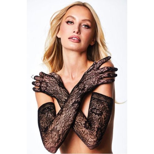 ALLOVER LACE OPERA GLOVE BLACK - XGBLW6509