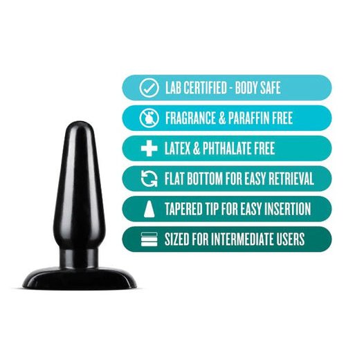 ANAL ADVENTURES BASIC ANAL PLUG - MEDIUM - BLACK - BN18715