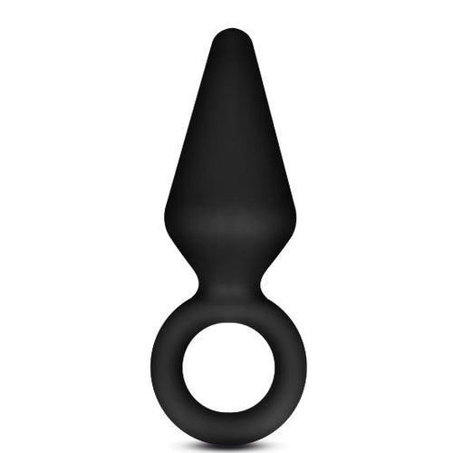 ANAL ADVENTURES PLATINUM SILICONE LOOP PLUG - SMALL BLACK - BN10785
