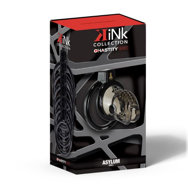 KINK CHASTITY ASYLUM COCK CAGE S CLEAR BLACK - FRKINK002266
