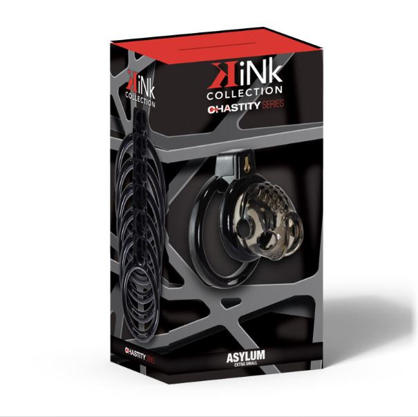 KINK CHASTITY ASYLUM COCK CAGE XS CLEAR BLACK - FRKINK002265