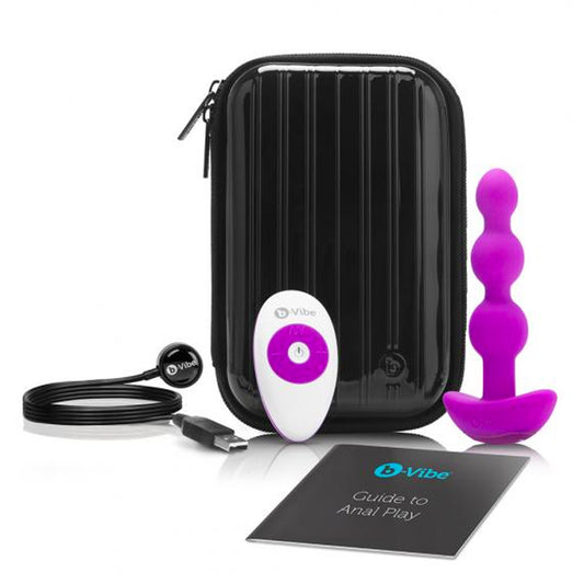 b-Vibe Triplet Rechargeable Remote-Controlled Vibrating Anal Beads Plug Fuchsia-Pinkfoxxx