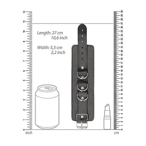B&W BONDED LEATHER HAND/ ANKLE CUFFS W/ ADJUSTABLE STRAPS - SHTOU660BLK