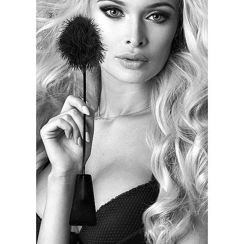 B&W CROP WITH FEATHER TICKLER - SHTOU693BLK