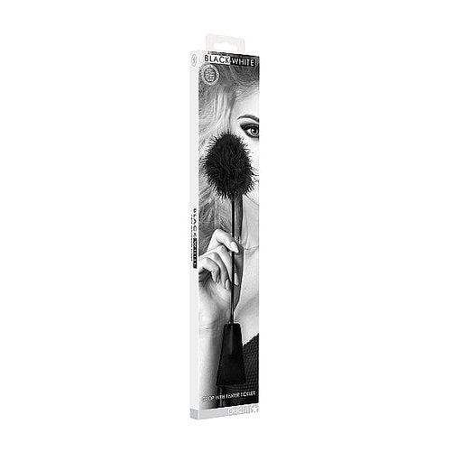 B&W CROP WITH FEATHER TICKLER - SHTOU693BLK