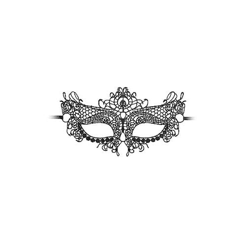 B&W LACE EYE MASK QUEEN - SHTOU685BLK