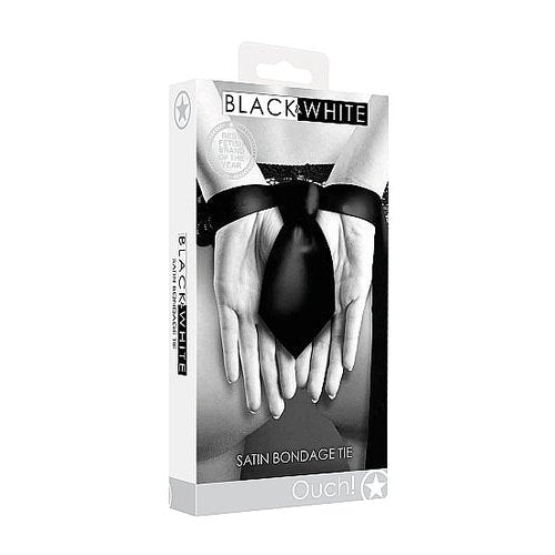 B&W SATIN BONDAGE TIE BLACK - SHTOU665BLK