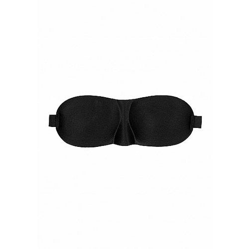 B&W SATIN CURVY EYE MASK W/ ELASTIC STRAPS - SHTOU683BLK