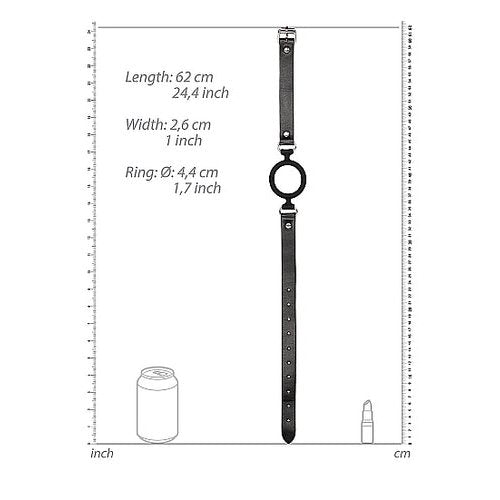 B&W SILICONE RING GAG W/ ADJUSTABLE STRAPS - SHTOU679BLK