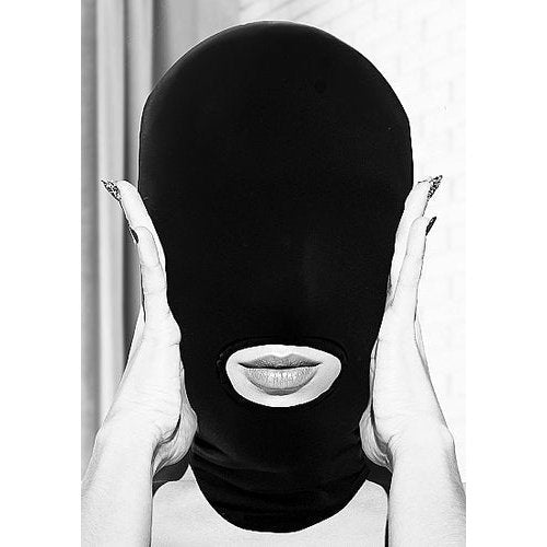 B&W SUBMISSION MASK W/ OPEN MOUTH - SHTOU690BLK