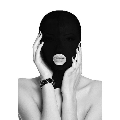 B&W SUBMISSION MASK W/ OPEN MOUTH - SHTOU690BLK