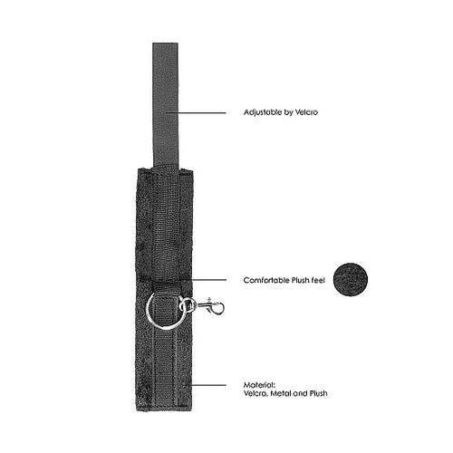 B&W VELCRO HOGTIE WITH HAND & ANKLE CUFFS - SHTOU669BLK