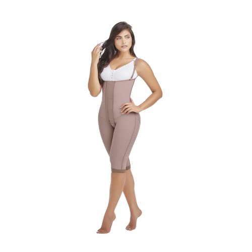 Body Girdle to the Knee-Suspenders-Braless 3 level hook. This is a girdle with clasps that