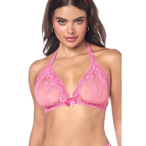 A dreamy two-piece crafted in delicate lace, featuring a flattering halter top and matchin