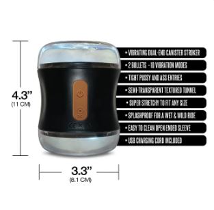 MSTR B8 CLEAR VIEW VIBE DUAL DUAL END STROKER DOUBLE PLAY PRO - GN3000931